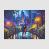Stad Romantiek Regen Wandel Decoupage Tissuepapier (Voorkant)