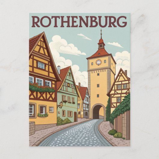  stad Rothenburg ob der Tauber Briefkaart (Voorkant)