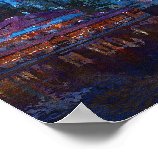 Stad 's nachts poster (Hoek)