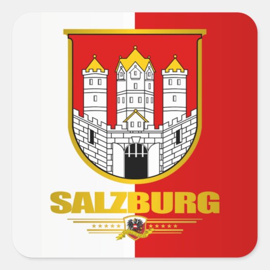 Stad Salzburg Vierkante Sticker (Voorkant)