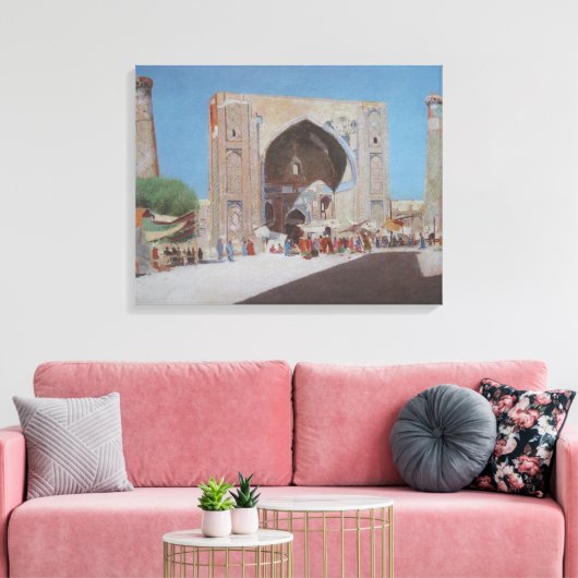 Stad Samarkand (door Vasily Vereshchagin) Canvas Afdruk (Insitu (Woonkamer))