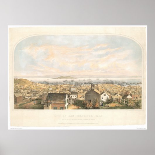 Stad San Francisco, CA. 1852 (1065A) Poster (Voorkant)