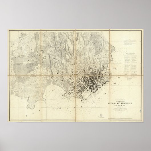 Stad San Francisco en de omgeving daarvan, Califor Poster (Voorkant)