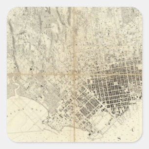 Stad San Francisco en de omgeving daarvan, Califor Vierkante Sticker