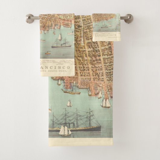 stad San Francisco Restored Map, 1878 Bad Handdoek (Insitu)
