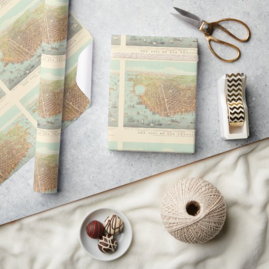 stad San Francisco Restored Map, 1878 Cadeaupapier (Crafts)