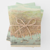 stad San Francisco Restored Map, 1878 Inpakpapier Vel (In situ)