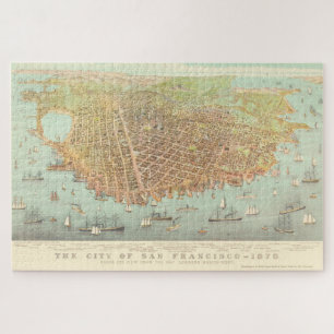  stad San Francisco Restored Map, 1878 Legpuzzel