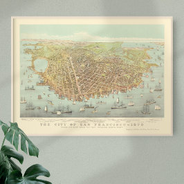 stad San Francisco Restored Map, 1878 Poster