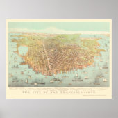  stad San Francisco Restored Map, 1878 Poster (Voorkant)