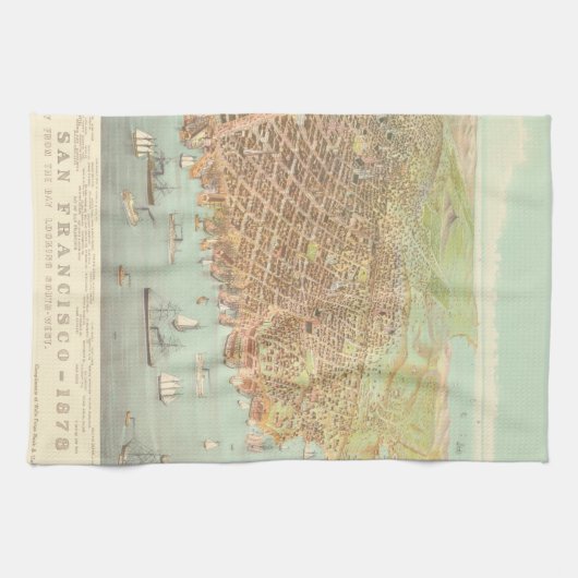  stad San Francisco Restored Map, 1878 Theedoek (Horizontaal)