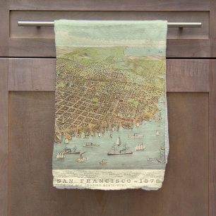  stad San Francisco Restored Map, 1878 Theedoek