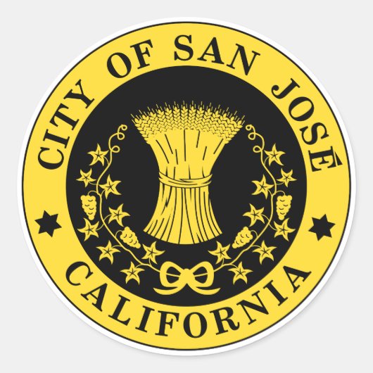 Stad San Jose zeehond Ronde Sticker (Voorkant)