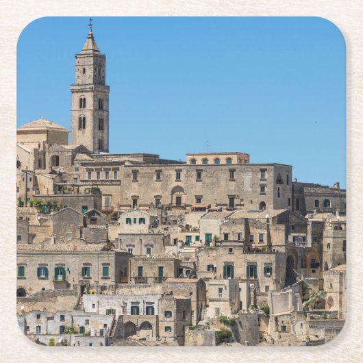 Stad Sassi di Matera in Italië Kartonnen Onderzetters (Voorkant)