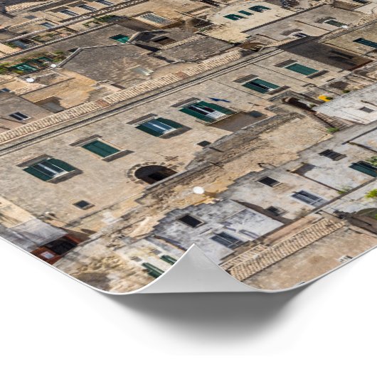 Stad Sassi di Matera in Italië Poster (Hoek)