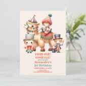 Stad Schattige Kinder Carnaval Circus Show 1e Verj Kaart (Staand voorkant)