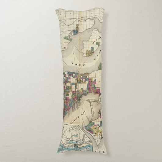 Stad Seattle en Environs Lichaamskussen (Voorkant Verticaal)