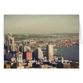 Stad Seattle. Uitzicht van de stadtoren. Landschap