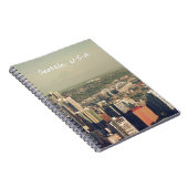 Stad Seattle. Uitzicht van de stadtoren. Landschap Notitieboek (Rechterzijde)