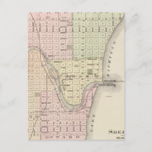 Stad Sheboygan, provinciezetel Sheboygan Co Briefkaart