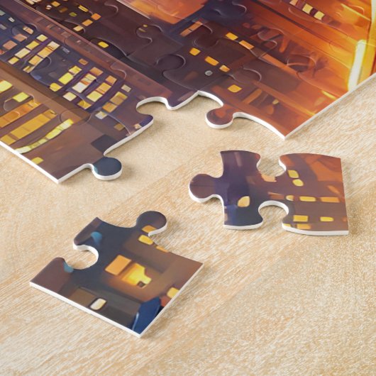 Stad Skyline Art 3 Fotopuzzels Skyline Internet Legpuzzel (Zijkant)