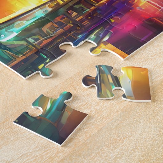 Stad Skyline Art 3 Fotopuzzels Skyline Internet Legpuzzel (Zijkant)