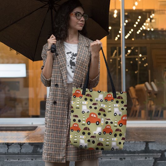 Stad speelgoed auto's tote bag