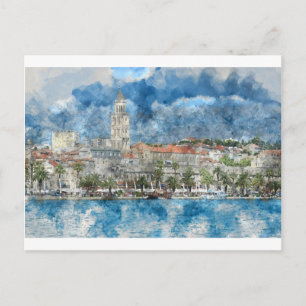Stad Split in Kroatië Briefkaart