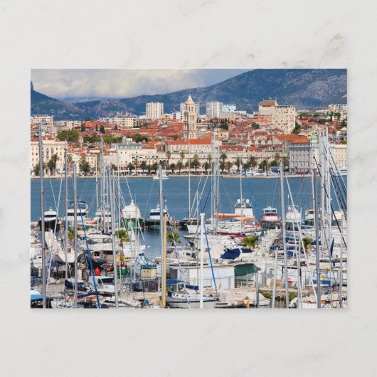 Stad Split Marina en Oude stad in Kroatië Briefkaart (Voorkant)