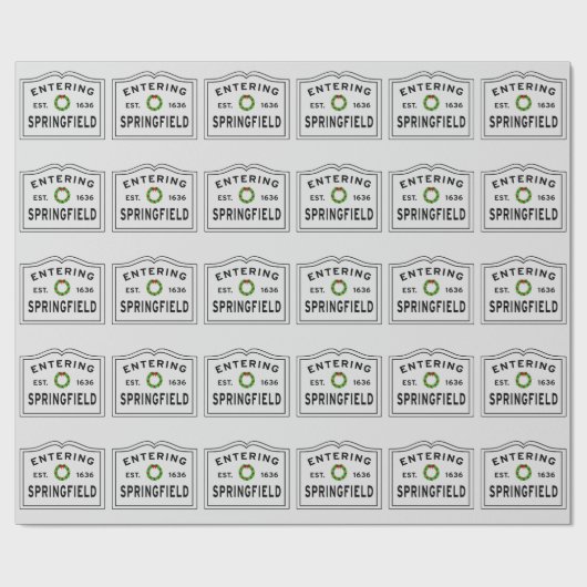 Stad Springfield Holiday Wreath Cadeaupapier (Vlak)