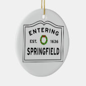Stad Springfield Holiday Wreath Keramisch Ornament (Rechts)