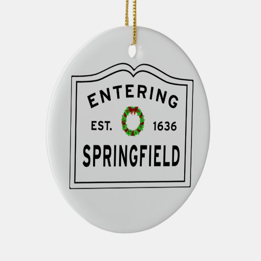 Stad Springfield Holiday Wreath Keramisch Ornament (Rechts)
