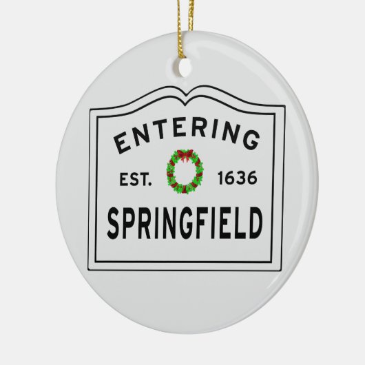 Stad Springfield Holiday Wreath Keramisch Ornament (Links)