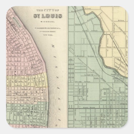 Stad St. Louis, Missouri City of Chicago Vierkante Sticker (Voorkant)