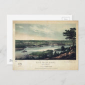 Stad St. Paul, hoofdstad Minnesota (1853) Briefkaart (Voorkant / Achterkant)