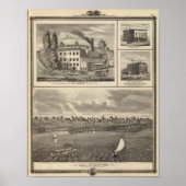 Stad Storm Meer brouwerij, Muscatine bldg Poster (Voorkant)