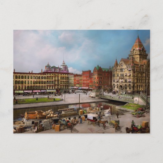 Stad - Syracuse NY - het Clinton Square kanaal 190 Briefkaart (Voorkant)