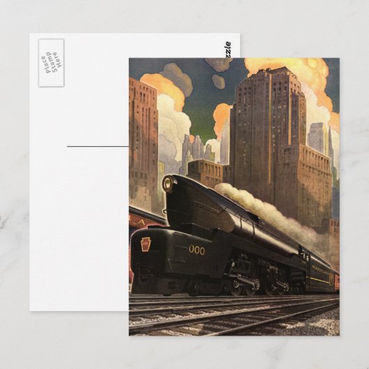  stad, T1 duplextrein op het spoor Briefkaart (Voorkant / Achterkant)