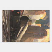  stad, T1 duplextrein op het spoor Inpakpapier Vel (Voorkant)