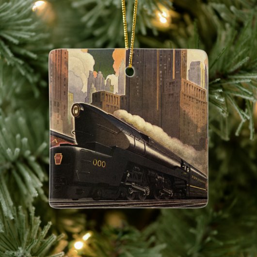  stad, T1 duplextrein op het spoor Keramisch Ornament (Boom)