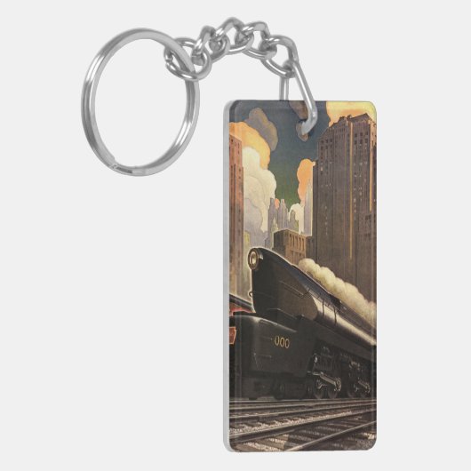 stad, T1 duplextrein op het spoor Sleutelhanger (Voorkant Links)