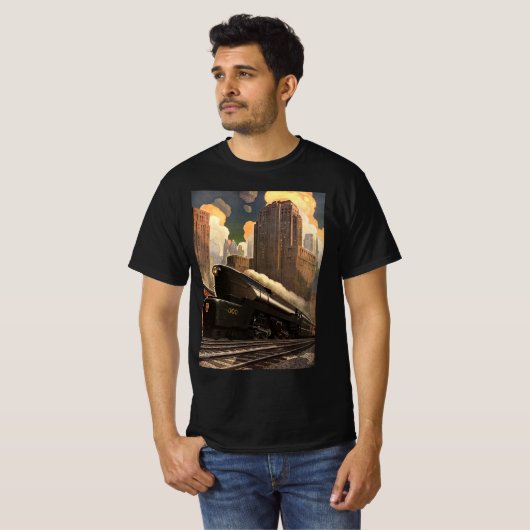 stad, T1 duplextrein op het spoor T-shirt (Voorkant volledig)