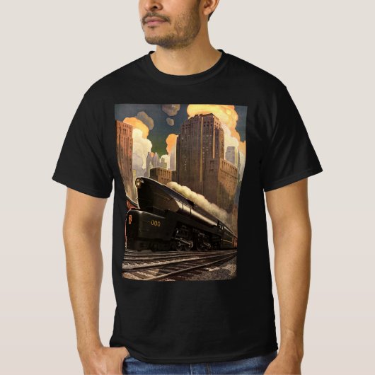  stad, T1 duplextrein op het spoor T-shirt (Voorkant)
