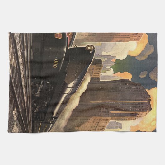  stad, T1 duplextrein op het spoor Theedoek (Horizontaal)