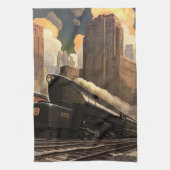  stad, T1 duplextrein op het spoor Theedoek (Verticaal)