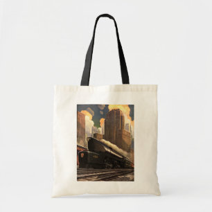 stad, T1 duplextrein op het spoor Tote Bag