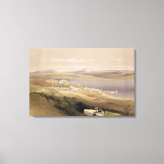 Stad Tiberias op het Zee van Galilea Canvas Afdruk (Voorkant)