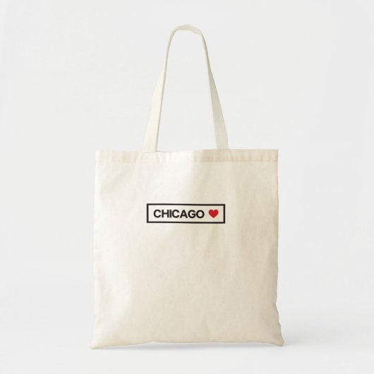 Stad Town Land Home I Love Chicago Tote Bag (Voorkant)