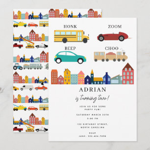 Stad Transport Voertuigen Vrachtwagen Tweede Verja Kaart