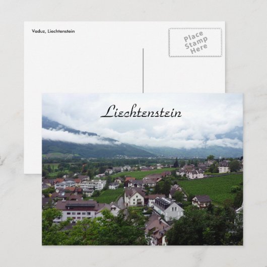 stad vaduz briefkaart (Voorkant / Achterkant)